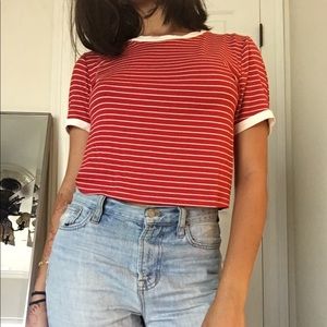 Red and white striped t-shirt
